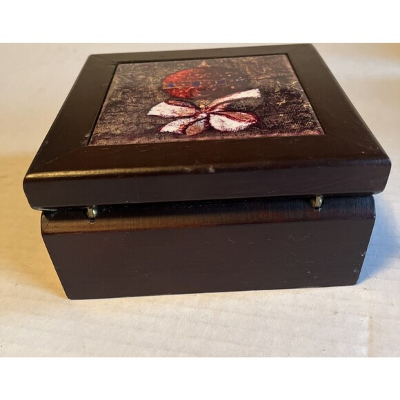 Cypress Home Christmas Deluxe Absorbant Ceramic 4-Coaster Wooden Box Set Cork - Picture 4 of 15